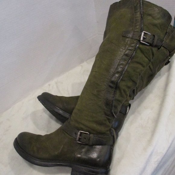 MJUS Tall Army Green Boots Size 39 UK US 8.5 - Picture 6 of 8